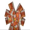 1 Pcs 10" Hand Made Pumpkin Wired Wreath Bow 2 Ribbon Fall Thanksgiving Orange view 3