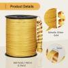 OMISELIO 500 Yards Gold Ribbon Curling Glitter, Balloon String, Shiny Metallic Curly Roll for Gift Wrapping Ribbon for Christmas, New Years, Graduations, Birthday Decoration, 3/16" view 2
