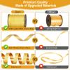 OMISELIO 500 Yards Gold Ribbon Curling Glitter, Balloon String, Shiny Metallic Curly Roll for Gift Wrapping Ribbon for Christmas, New Years, Graduations, Birthday Decoration, 3/16" view 3