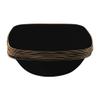 EcoQuality 16 oz Black Plastic Square Bowls with Gold Rim - Disposable Plastic Soup Bowls, Heavy Duty Plastic Salad Bowls, Dessert Bowl for Baby Showers, Weddings, Birthday Party (30 PACK) view 1