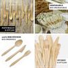 Tableclothsfactory 100 Pcs - Environmentally Friendly Disposable 6" Birch Wood Dinnerware Throw Away Green Party Spoons view 4