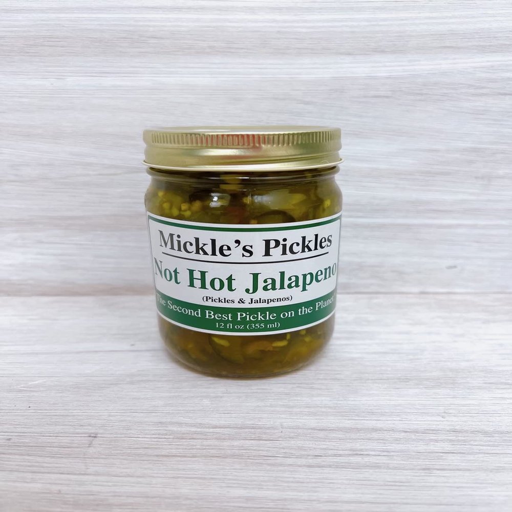 Not Hot Jalapeno Mickle's Pickles (12) 12oz Jars