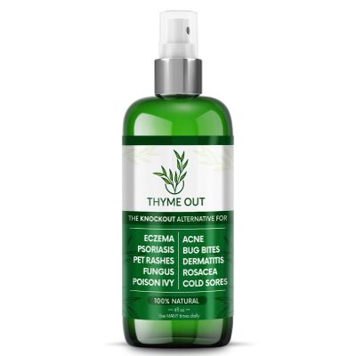 Thyme Out All Natural Eczema Treatment- Psoriasis Treatment - an All-in-One Solution for Acne, Dermatitis, Rosacea, Cold Sores, Bites, Poison Ivy - Anti-Itch Spray for Itchy Skin Relief 4oz