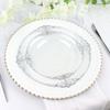 Tableclothsfactory 10 Pack | Clear/Silver Baroque 10" Round Plastic Dinner Plates, Disposable Tableware with Leaf Embossed Gold Rim view 2