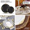Tableclothsfactory 10 Pack | Clear/Silver Baroque 10" Round Plastic Dinner Plates, Disposable Tableware with Leaf Embossed Gold Rim view 4