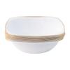EcoQuality 16 oz White Plastic Square Bowls with Gold Rim - Disposable Plastic Soup Bowls, Heavy Duty Plastic Salad Bowls, Dessert Bowl for Baby Showers, Weddings, Birthday Party (20 PACK) view 1