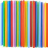 100pcs Disposable Drinking Cute Straw Individually Wrapped, Milkshake Plastic Straws in Assorted Bright Colors, Large Pack view 1