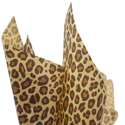Made in USA 50-Sheet Animal Print Gift Tissue Paper Pack, 20" X 30" (Kraft Leopard Print)