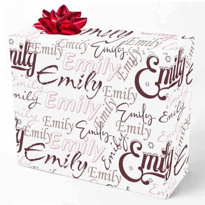 MyPupSocks Personalized Logo Wrapping Paper, Custom Your Own Name White Funny Wrapping Paper Roll for Boys Girls Baby Shower Anniversary Birthday Christmas Graduation Gift 58x23 Inch 2 Rolls