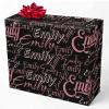 MyPupSocks Personalized Your Own Name Black Wrapping Paper with Logo, Custom Gift Wrapping Paper Roll for Friend Sister BFF Customized Birthday Christmas Graduation Wrap Paper 58x23 5 Rolls view 1