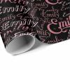 MyPupSocks Personalized Your Own Name Black Wrapping Paper with Logo, Custom Gift Wrapping Paper Roll for Friend Sister BFF Customized Birthday Christmas Graduation Wrap Paper 58x23 5 Rolls view 3