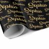 MyPupSocks Personalized Golden Glitter Name Wrapping Paper with Logo, Custom Gift Wrapping Paper Roll for Friend Sister BFF Customized Birthday Christmas Graduation Wrap Paper 58x23 5 Rolls view 3