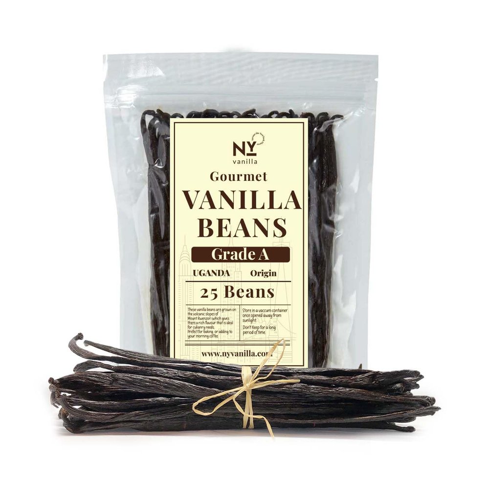 25 Whole Vanilla Beans Grade A+, Premium Vanilla Beans Pods for Extract (25beans) | 6-8 Inches | Non-GMO. By NY Vanilla