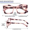 REAVEE 6 Pack Oversized Square Reading Glasses Oprah Style for Women, Blue Light Blocking Large Frame Computer Designer Fashion Readers Spring Hinge with Leather Case,3.5 view 3
