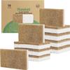 Rasket 10 Pack Biodegradable Natural Sponges Kitchen - Compostable Cellulose and Coconut Walnut Scrubber Sponge - Eco Friendly Sponges for Dishes view 1