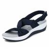 Women's Flat Orthopedic Arch Support Reduces Pain Comfy Sandal, Casual Non-Slip Comfy Adjusting Ankle-Strap Beach Walking Sandals with Arch Support (12,Blue,Female) view 1
