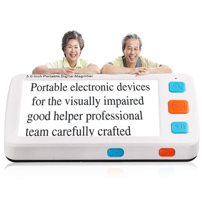AALGO 5.0 Inches Portable Digital Magnifier,4-32 Times Magnification Electronic Low Vision Aids,Multifunction Electronic Reading Aid for Visually Impaired with Foldable Handle,White