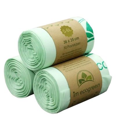 150 Pieces Compostable Trash Bags Biodegradable Kitchen Food Waste Bag, Corn Starch Garbage Bags kitchen Scraps Bag (Color : Light green, Size : 150PCS_46X43CM)