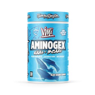 VMI Sports Aminogex Ultra | EAA + BCAA Powder | Amino Acid + Hydration Recovery Drink with Electrolytes, Betaine and Glutamine | (30 Servings) (Blue Shark Gummy)