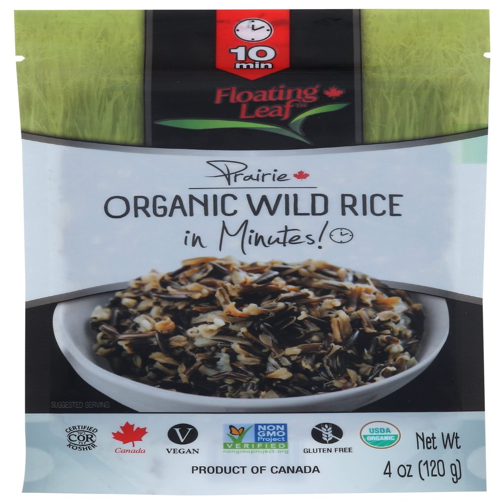 Floating Leaf Organic Wild Rice, Ready In Minutes, Non GMO, Vegan, 4 Ounces (Pack Of 6)