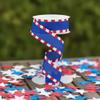 Craig Bachman 1.5 Inch Faux Royal Burlap Stripe Edge Ribbon Patriotic Royal Blue (10 Yards) Fabric, Gift Wrapping, Crafting, Wreath, Bow Wired Ribbon view 3