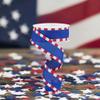 Craig Bachman 1.5 Inch Faux Royal Burlap Stripe Edge Ribbon Patriotic Royal Blue (10 Yards) Fabric, Gift Wrapping, Crafting, Wreath, Bow Wired Ribbon view 4