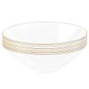 EcoQuality 16 oz Clear Plastic Round Bowls with Gold Rim - Disposable Plastic Soup Bowls, Heavy Duty Plastic Salad Bowls, Dessert Bowl for Baby Showers, Weddings, Birthday Party (30 PACK) view 1