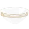 EcoQuality 16 oz Clear Plastic Round Bowls with Gold Rim - Disposable Plastic Soup Bowls, Heavy Duty Plastic Salad Bowls, Dessert Bowl for Baby Showers, Weddings, Birthday Party (240 PACK) view 1