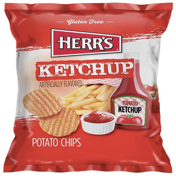 Herr's Potato Chips 2.5 Oz (Herr's Ketchup Potato Chips, 2.50 OZ, 2.75 Oz pack of 6)