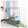 Movable Broom Mop Holder,Commercial Mop Rack, Cleaning Tool Cart,Storage and Organizatio,Umbrella Stand, Mop Drain Rack can put wet mops,with Gray Tray,for Garage, Garden,Schools,Hospitals ( Color : W view 1