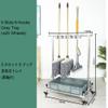 Movable Broom Mop Holder,Commercial Mop Rack, Cleaning Tool Cart,Storage and Organizatio,Umbrella Stand, Mop Drain Rack can put wet mops,with Gray Tray,for Garage, Garden,Schools,Hospitals ( Color : W view 2