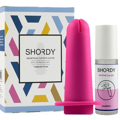 SHORDY Applicator Tool for Menstrual Cups for Easy Insertion with Lube Gel, Reusable Period Cup Applicator Set Copa Menstrual Compact Kit for Women, Easy to Use & Eco Friendly, Works with Most Cups