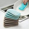 Double Sided Sponge Kitchen Cleaning Towel Kitchenware Brushes Anti Grease Wiping Rags Absorbent Washing Dish Cloth Accessories (Color : Blue) view 2