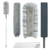 CL Dust Cleaning Kit with 67 in Handle Cloth Dust Cleaner Tool with 2 Replaceable Duster Head Cloth Washable Microfiber Duster Flexible Hand Cleaning Duster Tool Reusable for Cleaning Ceilings Fans Ho view 1