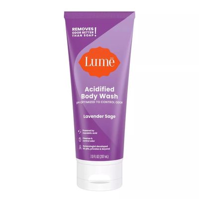 LUME Acidified Body Wash Tube PH Optimized to Control Odor Gynecologist Developed Pits, Privates & Beyond - Made With Skin-Safe Ingredients 7fl oz (Lavender Sage), 1 pack