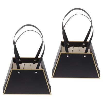Didiseaon Decorative Bouquet Bag 4pcs Handbag Flowers Present Bag with Long Handle for Wedding Party