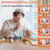 Headband Magnifier with Light, Rechargeable Magnifying Glasses for Close Work, 1.5X - 3.5X Magnify Headset with 4 Lenses, Jewelers Magnifying Glass Loupe Visor for Reading,Crafts, Hobby view 3