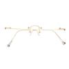 HELES 46mm Round Rimless Pure Titanium Reading Glasses for Women Polycarbonate Single Vision UV400 Coating Eyeglasses Reader-Gold||+2.00 Strength view 2
