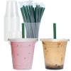 Aatriet [50 Sets] 16 oz Clear Plastic Cups with Lids and STRAWS, Disposable Party Cups for To Go Iced Coffee Cold Drinks, Smoothie, Juice, Parfait, Frappuccino, Milkshake. No Leaking Fruit Cup view 1