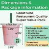 Aatriet [50 Sets] 16 oz Clear Plastic Cups with Lids and STRAWS, Disposable Party Cups for To Go Iced Coffee Cold Drinks, Smoothie, Juice, Parfait, Frappuccino, Milkshake. No Leaking Fruit Cup view 2