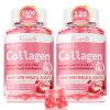 2 Pack Sugar Free Collagen Gummies for Women & Men | Hydrolyzed Collagen Peptides for Hair Skin & Nails | MultiCollagen Protein Type I II III V X with Biotin & Vitamin C | Strawberry Flavor, 120 Count view 1