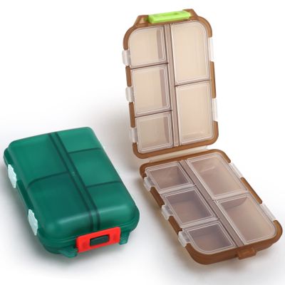 2PCS Small Travel Pill Box, Cute Pill Organizer Case, Travel Portable Medicine Organizer Pill Container for Purse, with 10 Compartments for Different Medicines, by MsfIAIoo