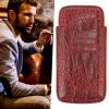 Naroote Cigar Bag, 3- Finger Leather Cigar Case Soft Touch Sturdy Cigar Box Tight Stitching Cigar Case Portable for Travel(74) view 2