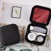 Cyrank 2Pcs Contact Lens Box, Reusable Plastic Portable Square Contact Lens Case Portable Contact Box Travel Kit Travel Contact Case Cute Lens Holder Kit(Black) view 2