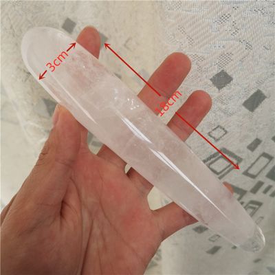 100% Natural Clear White Quartz Crystal Wand Crystal Large Long Yoni Wand As Gift for Women,18cm