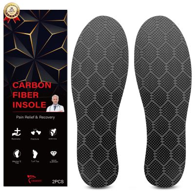 Carbon Fiber Insole 1 Pair for Men Women, Rigid Shoe Insert for Recovery, Graphite Foot Plate for Arthritis, Hallux Rigidus, Turf Toe, Mortons, Plantar Fasciitis, Foot Fracture 225mm