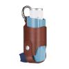 MEDMAX Asthma Inhaler Holder PU Leather Protective Travel Handy Mini Holster, Lightweight Carrying Case with Carabiner Clip, Inhaler Not Included (Case Only), Brown view 1
