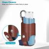 MEDMAX Asthma Inhaler Holder PU Leather Protective Travel Handy Mini Holster, Lightweight Carrying Case with Carabiner Clip, Inhaler Not Included (Case Only), Brown view 4
