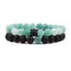 2Pcs Lava Rock Beaded Bracelet Set  Essential Oil Diffuser Jewelry with Natural Stone Beads for Aromatherapy, Yoga, Meditation, and Stress Relief, Stretchy Bracelets for Women Men (Green) view 1