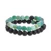 2Pcs Lava Rock Beaded Bracelet Set  Essential Oil Diffuser Jewelry with Natural Stone Beads for Aromatherapy, Yoga, Meditation, and Stress Relief, Stretchy Bracelets for Women Men (Green) view 2